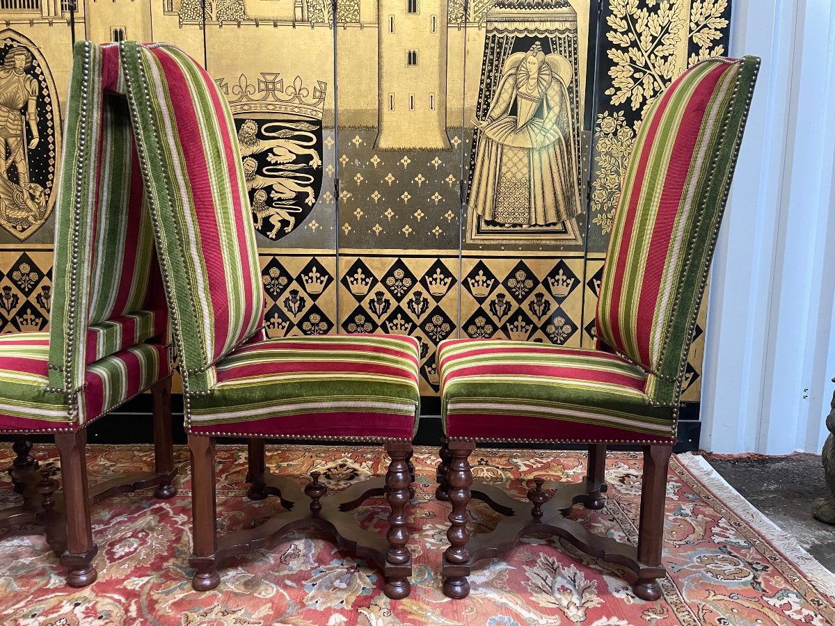 Suite Of 4 Louis XIII Style Chairs-photo-2