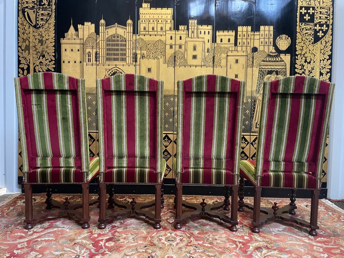 Suite Of 4 Louis XIII Style Chairs-photo-3