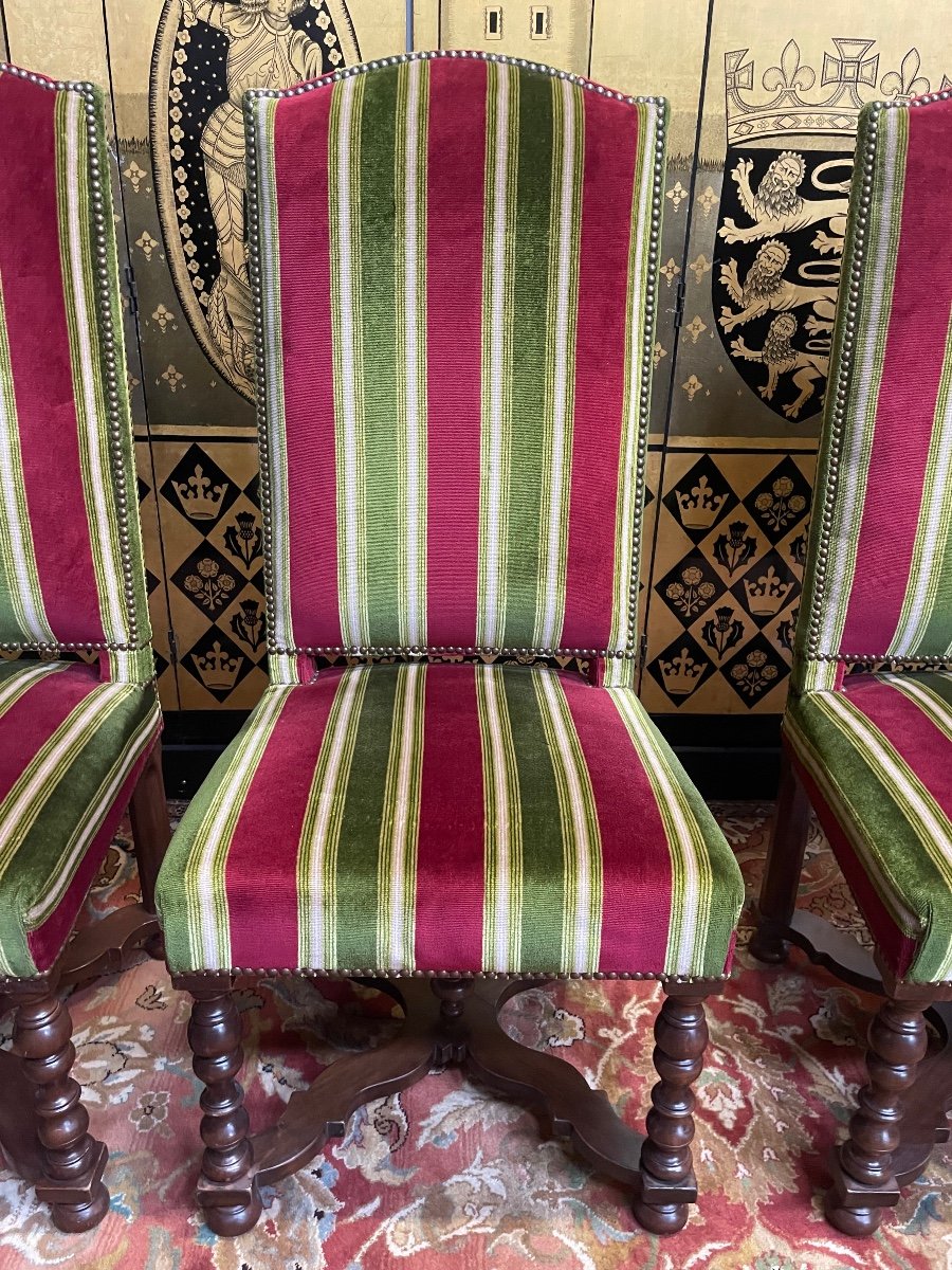 Suite Of 4 Louis XIII Style Chairs-photo-4