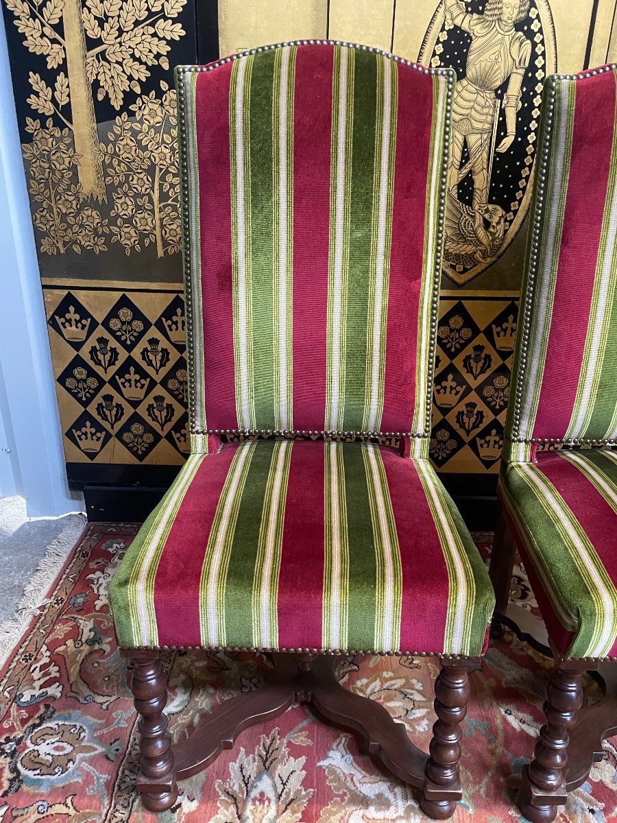 Suite Of 4 Louis XIII Style Chairs-photo-5