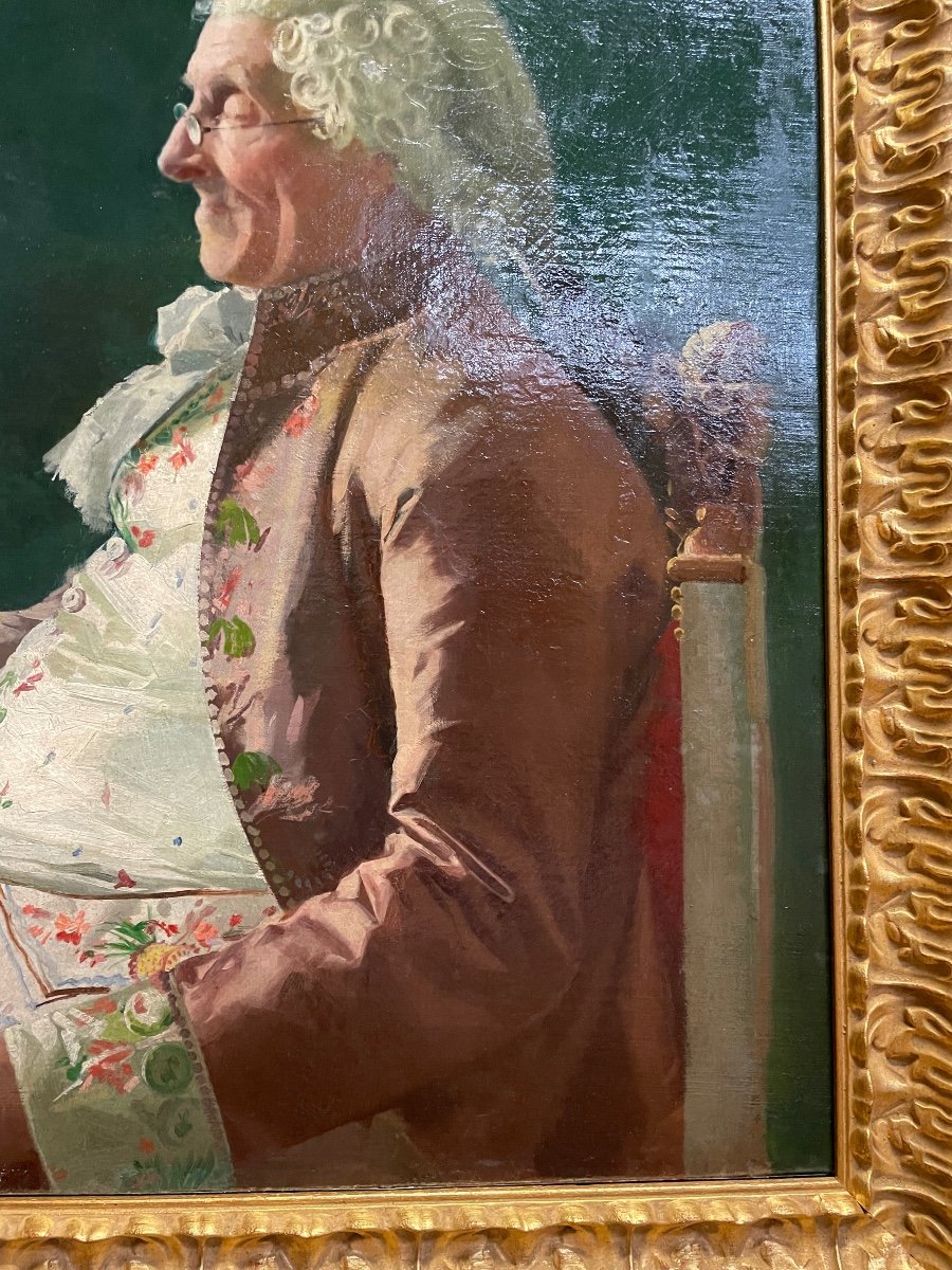 Oil On Canvas "the Card Player" Giuseppe Puricelli-photo-4