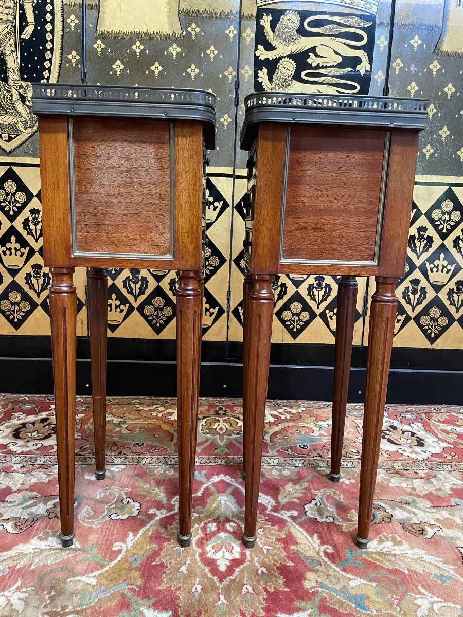 Pair Of Louis XVI Style Bedside Tables-photo-2