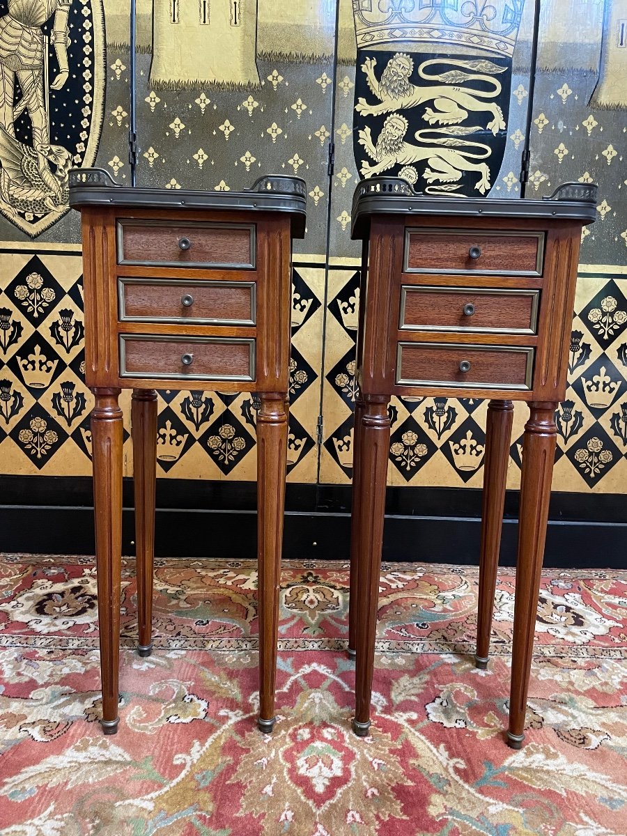 Pair Of Louis XVI Style Bedside Tables