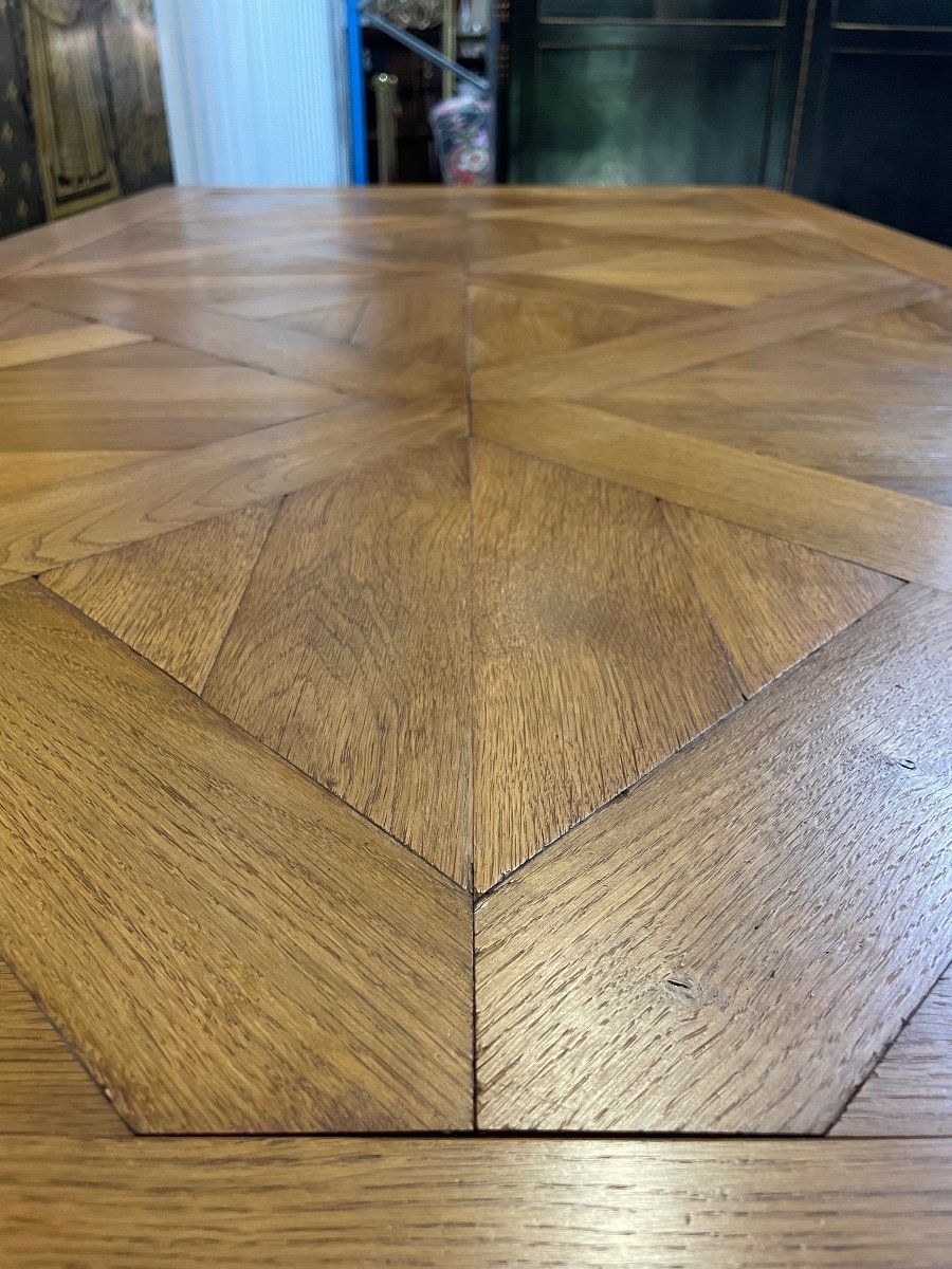 Iron Dining Table And Oak Parquet Top -photo-1