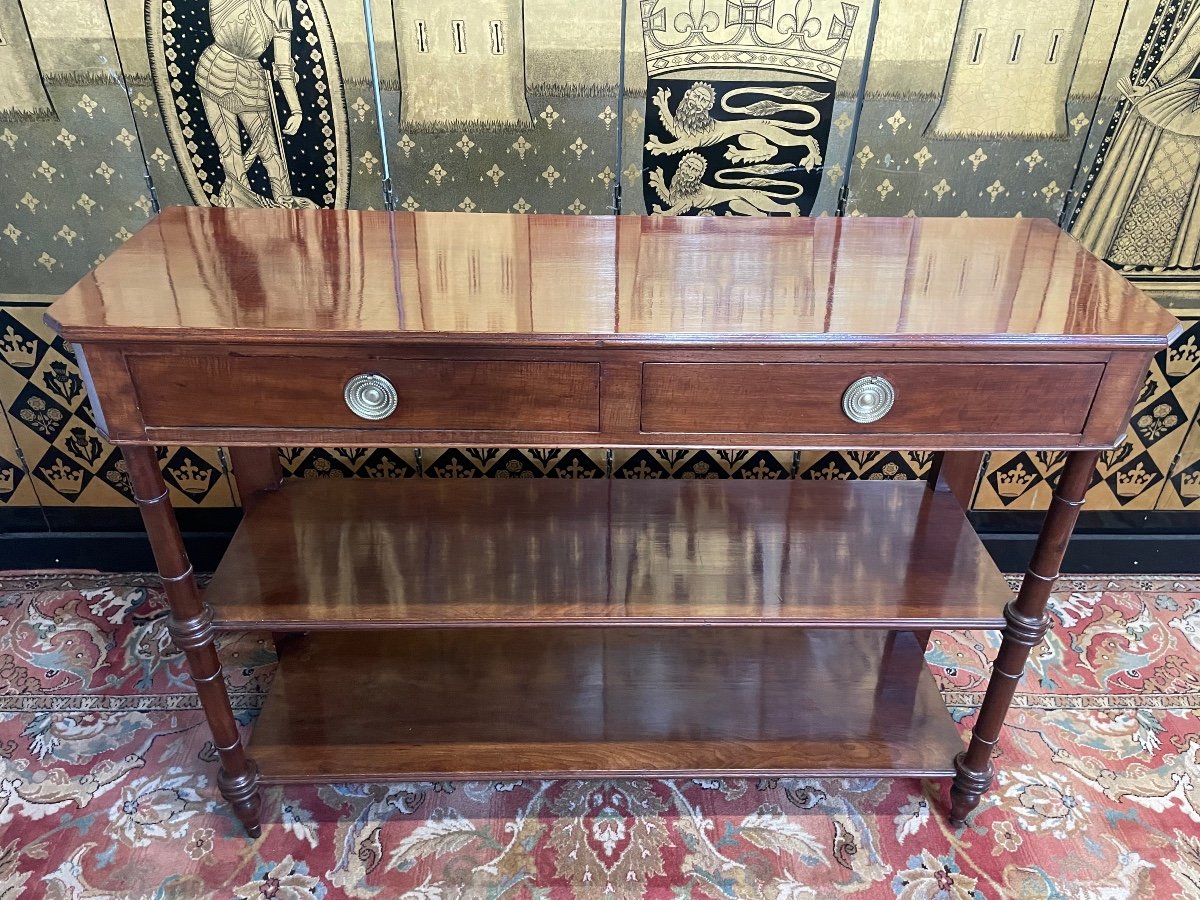 Console - Loose Mahogany Louis XVI Style - Napoleon III-photo-2