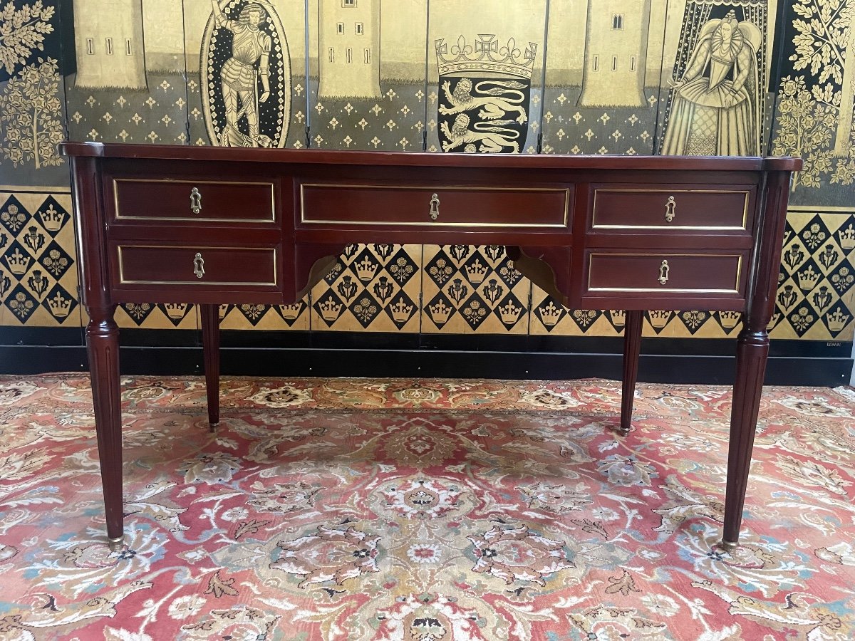 Bureau Plat De Style Louis XVI en acajou -photo-2