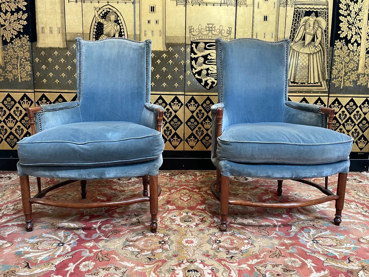 Paire De Fauteuils Anglais époque 19eme