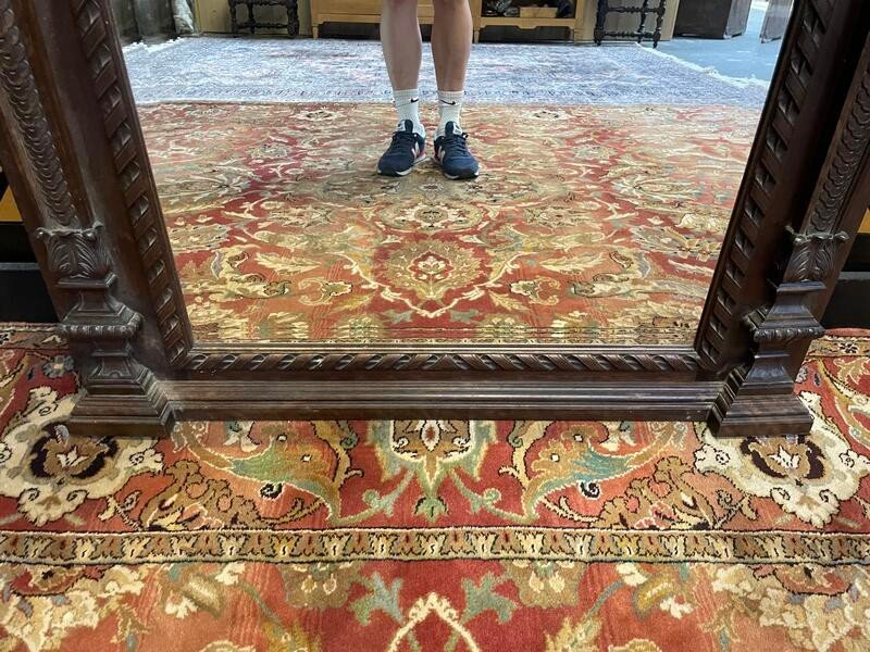 Miroir De Style Renaissance - Haute époque En Noyer -photo-4
