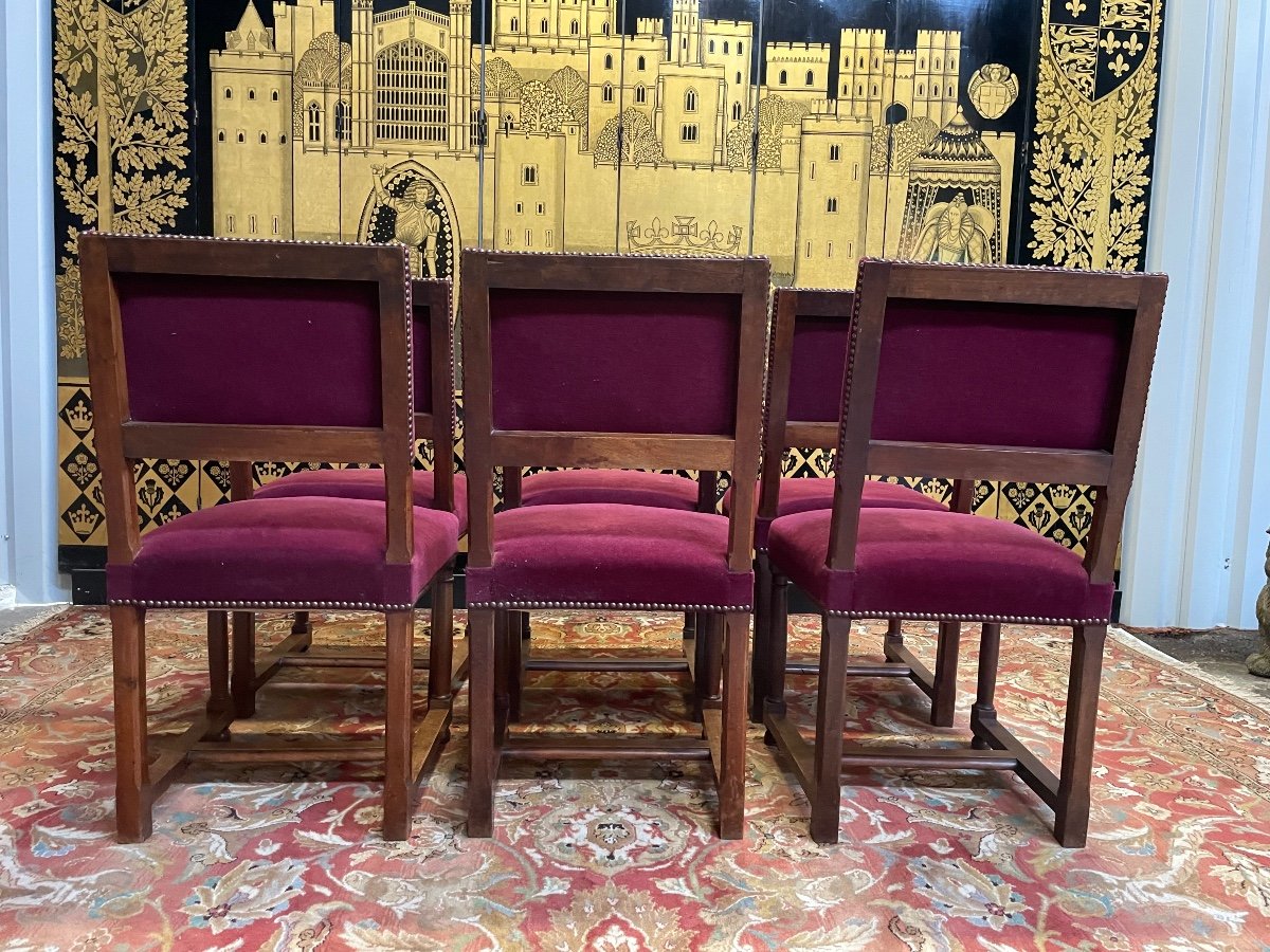 Set Of 6 Renaissance Style Chairs - Haute époque -photo-3
