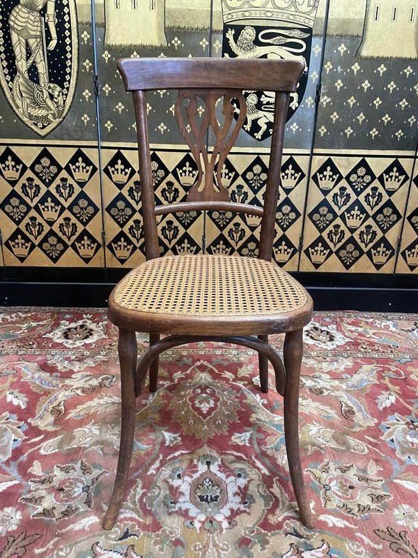 Suite De 7 Chaises De Bistrot Cannées Baumann / Thonet / Fischel -photo-3