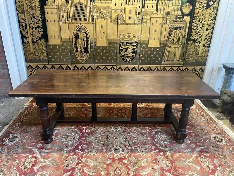Louis XIII Style Farmhouse Table In Solid Oak -photo-1