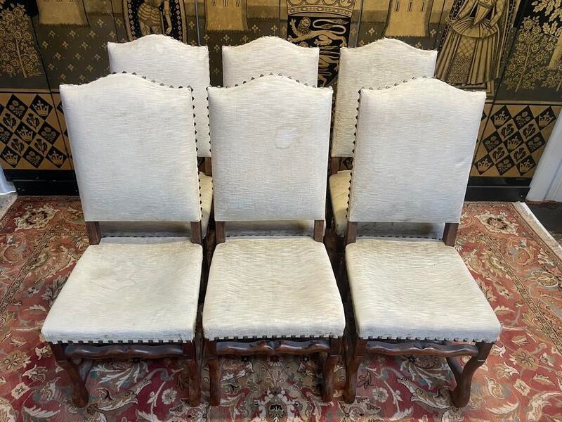 Set Of 6 Louis XIII Sheep Bone Chairs-photo-3