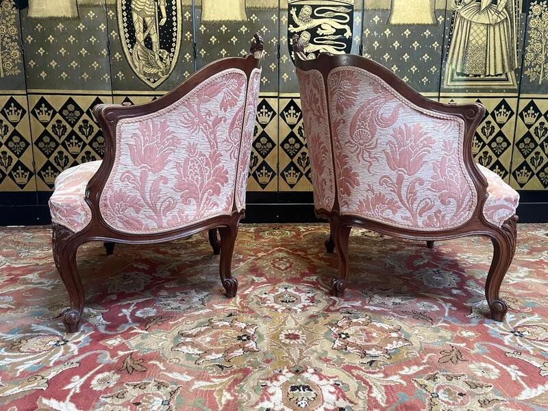 Paire De Fauteuils Louis XV - Rocailles-photo-3