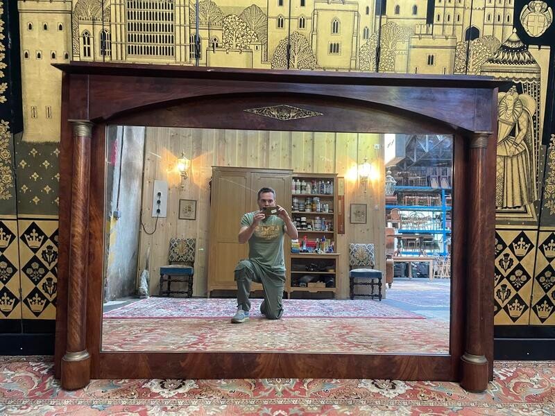 Miroir - Trumeau époque Empire En Acajou 