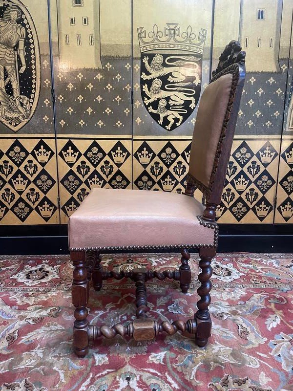 Set Of 11 Louis XIII Style Chairs - Renaissance -photo-6