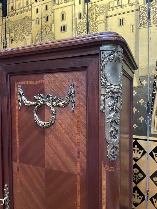 Louis XVI Style Buffet - Serving Table In Marquetry With Marble Top -photo-3