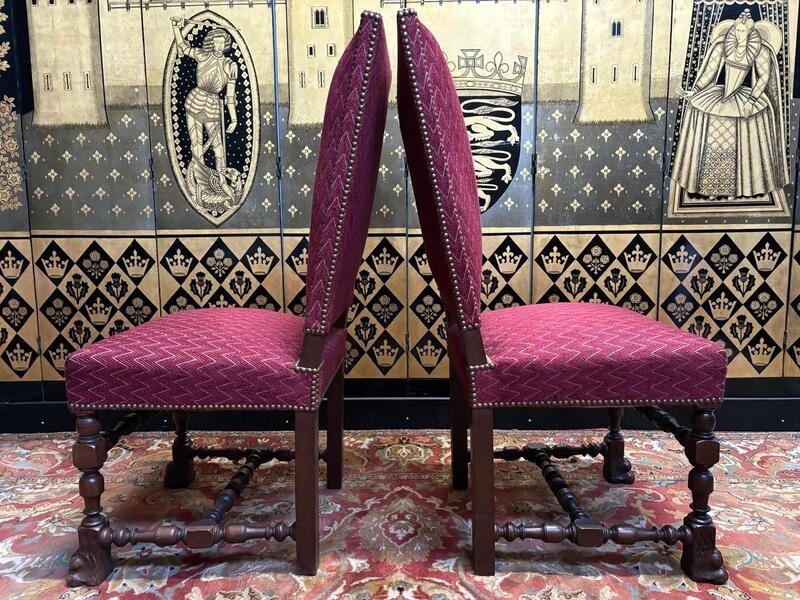 Paire De Chaises De Style Haute époque Renaissance - Louis XIII-photo-2