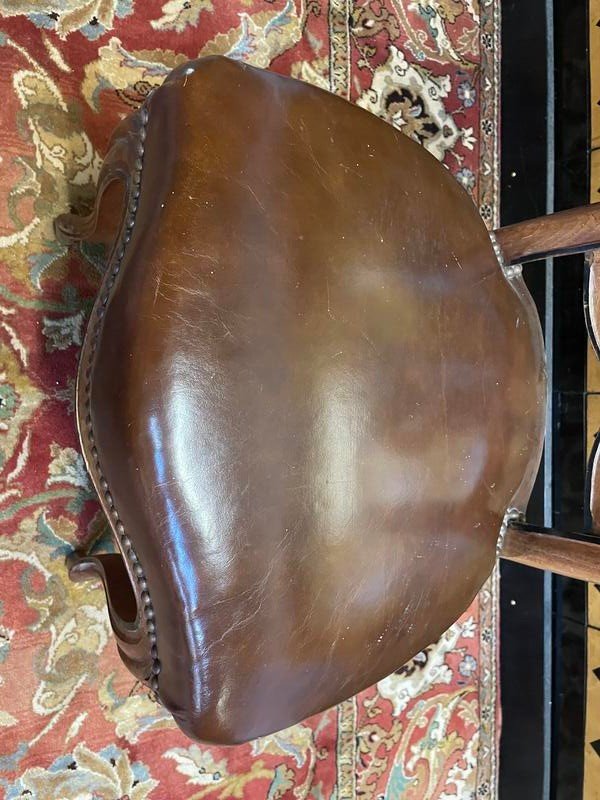 Set Of 8 Italian Louis Philippe Chairs From The Napoleon III Period In Leather-photo-4