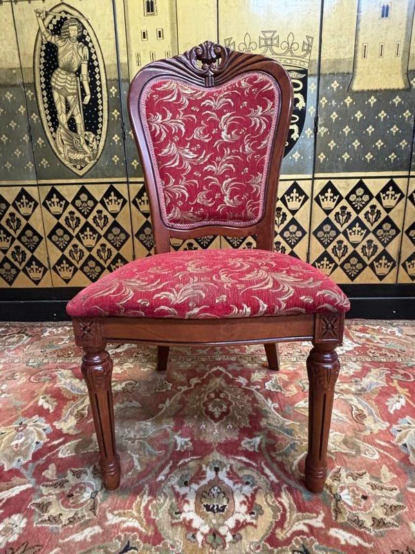 Suite de 2x8 Chaises Bois Et Tissu de style Louis XVI-photo-6