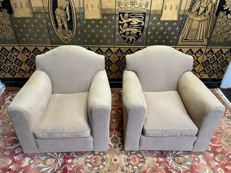 Paire De Fauteuils Club Art Déco -photo-3