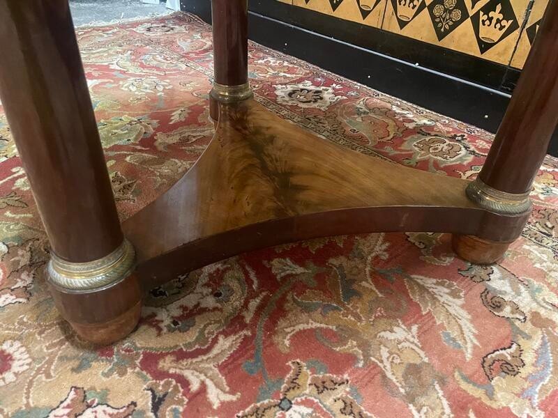 Empire Period Mahogany And Marble Pedestal Table -photo-2
