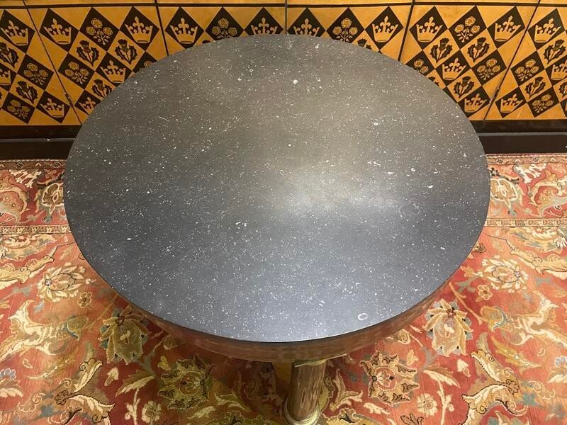 Empire Period Mahogany And Marble Pedestal Table -photo-1
