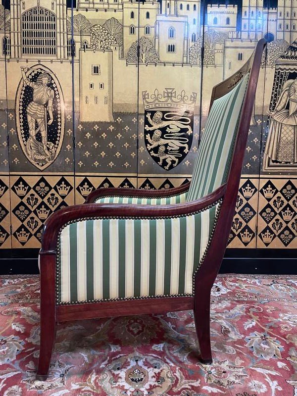 Fauteuil - Bergère Empire En Acajou -photo-2