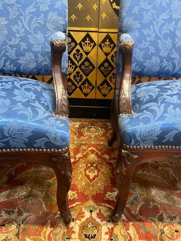 Pair Of Louis XV Cabriolet Armchairs - Regency-photo-2