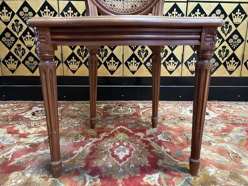 Suite De 6 Chaises Médaillon De Style Louis XVI En Cannage-photo-3