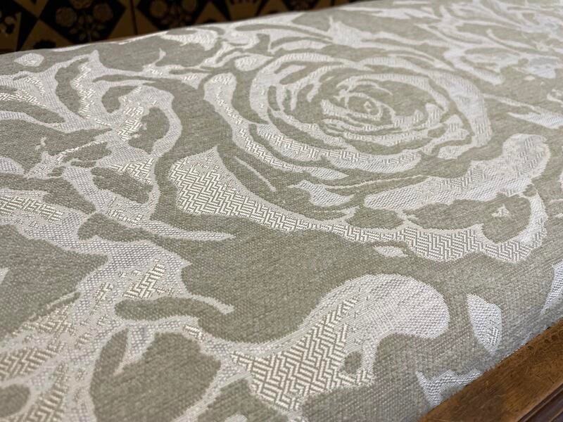 Louis XVI Style Piano Bench Fabric Seat-photo-1
