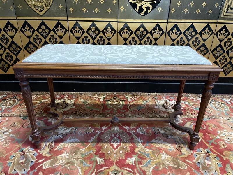Louis XVI Style Piano Bench Fabric Seat