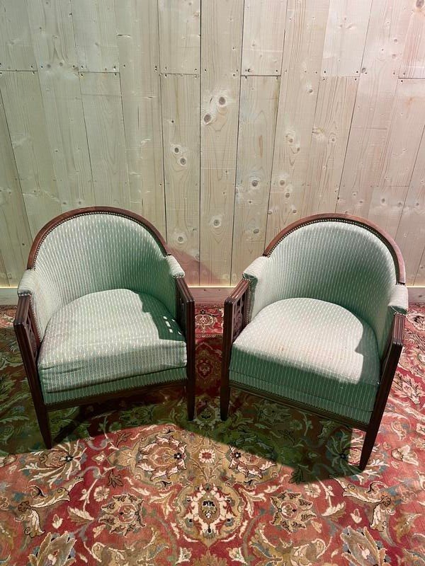 Pair Of Art Deco Paul Follot Armchairs-photo-1