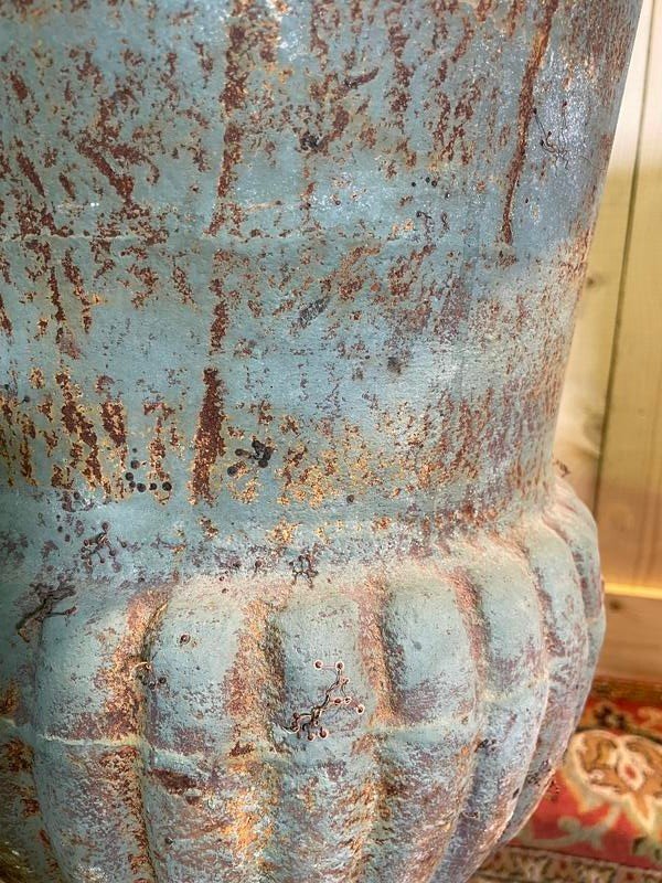 Pair Of Medici Cast Iron Vases -photo-2