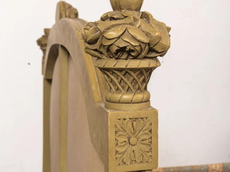 Lit De Style Louis XV Richement Sculpté  160 Cm-photo-1