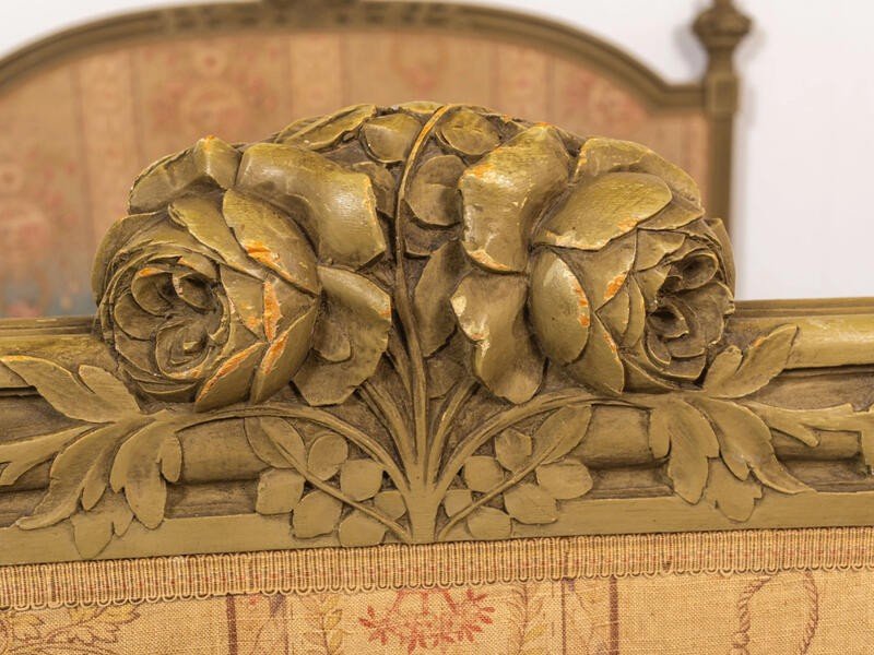 Lit De Style Louis XV Richement Sculpté  160 Cm-photo-2