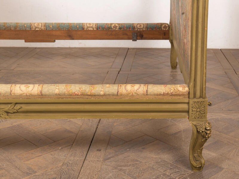 Lit De Style Louis XV Richement Sculpté  160 Cm-photo-4