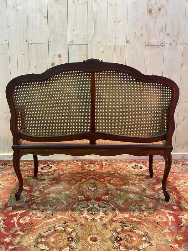 Banquette En Acajou Et Cannage Louis XV-photo-2