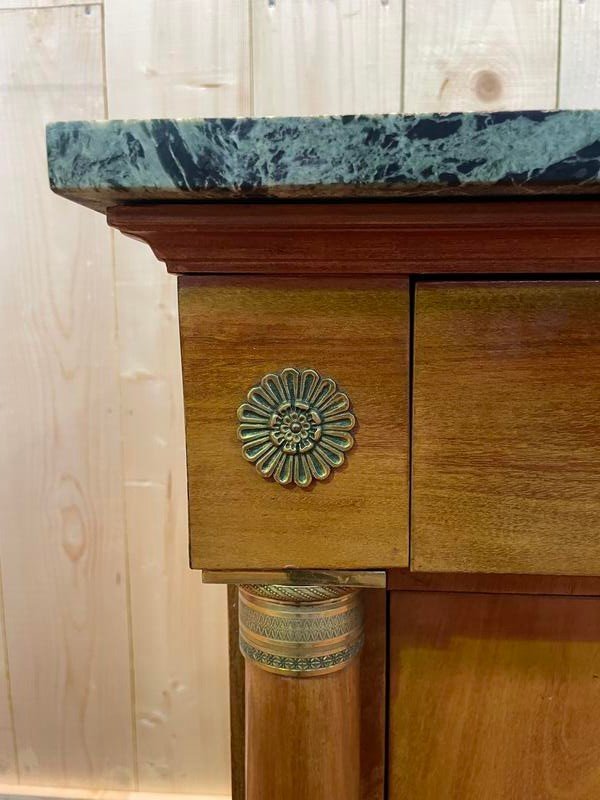 Commode De Style Empire Marbre Vert -photo-3