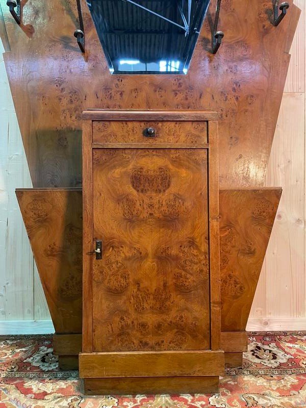 Portemanteau - Vestiaire époque Art Déco En Loupe d'Orme-photo-2