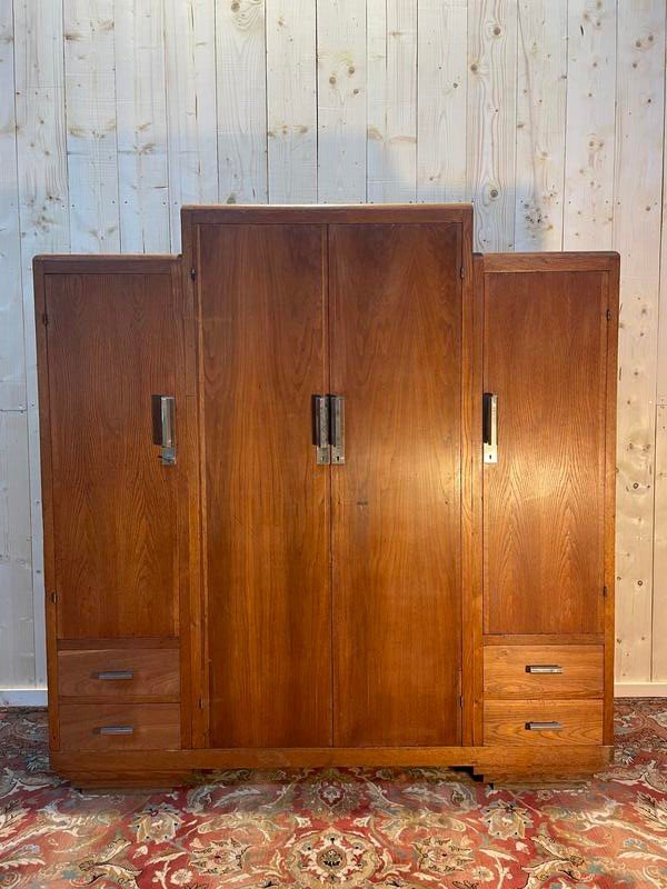 Bedroom Wardrobe - Art Deco Period Wardrobe In Oak 