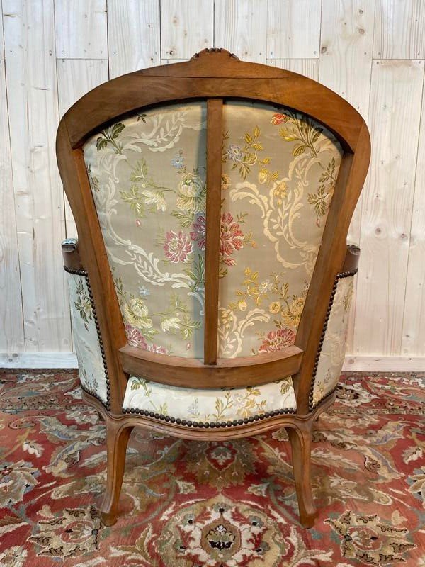 Bergère Style Louis XV Et Repose Pied -photo-4