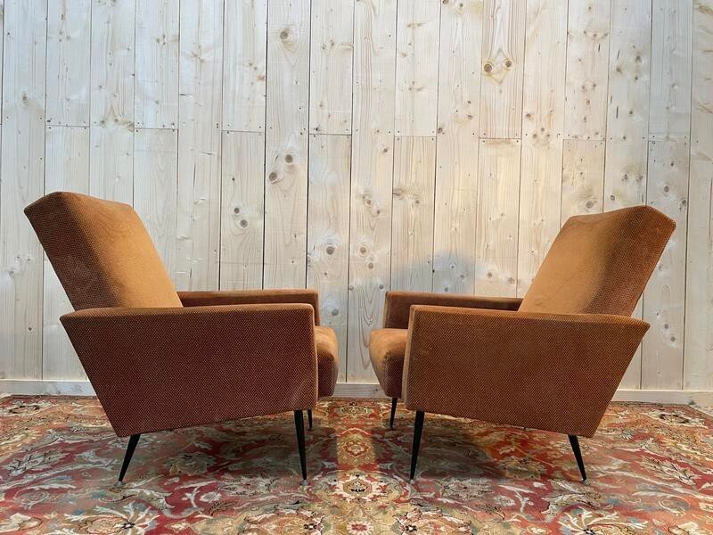 Paire De Fauteuils 1950/1960 Vintage -photo-2