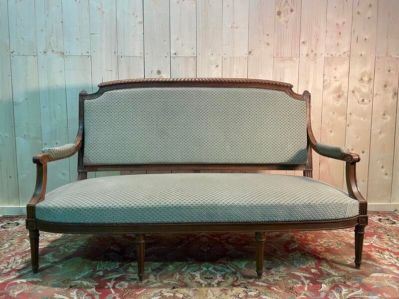 Canapé - Banquette De Style Louis XVI Velours Vert 
