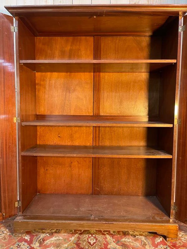 Bibliothèque - Vitrine Anglaise En Acajou Et Laiton -photo-3