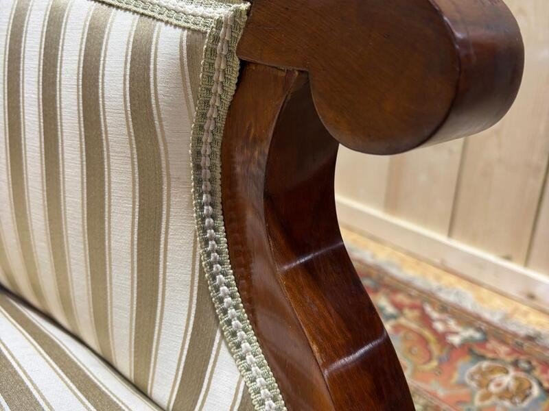 Pair Of Bidermeier / Art Deco Gondola Bergère Armchairs -photo-2