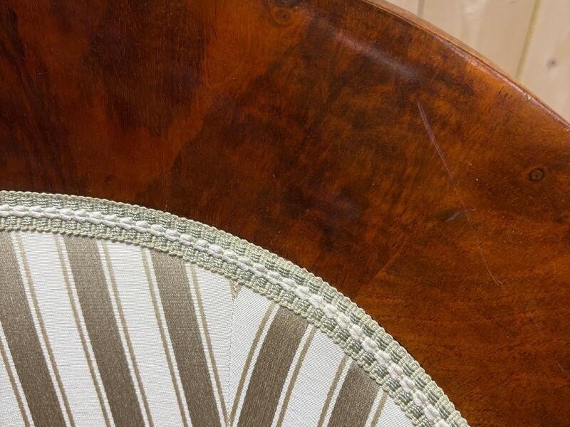 Pair Of Bidermeier / Art Deco Gondola Bergère Armchairs -photo-4