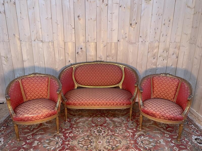 Louis XVI Style Gilded Wood Living Room Basket