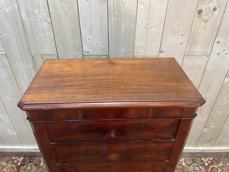 Louis Philippe Period Chest Of Drawers In Mahogany And Mahogany Veneer -photo-1