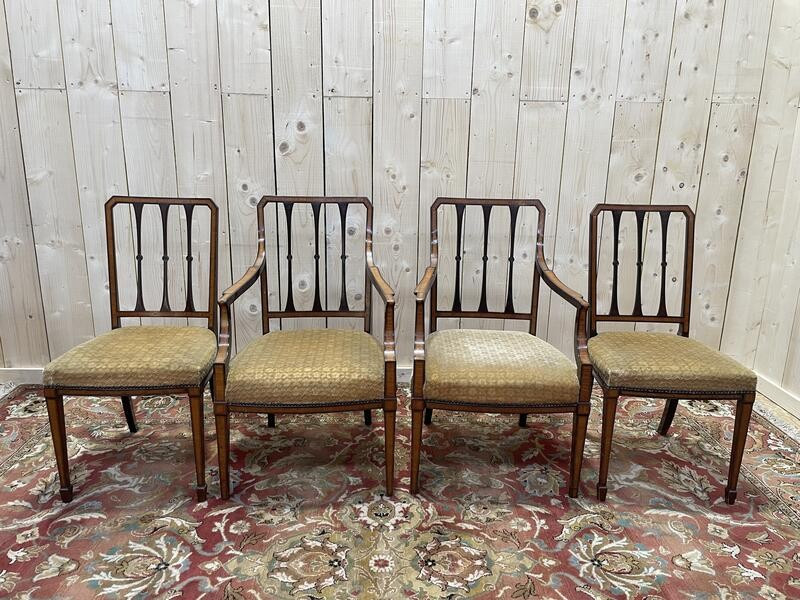 Pair Of English Armchairs And Chairs