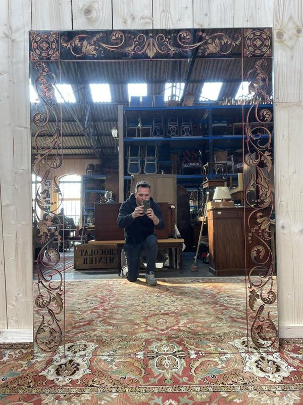 Miroir De Bistrot - Brasserie Eglomisé 160 Cm-photo-3